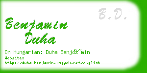 benjamin duha business card